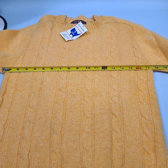 Maine Gear By Emple Vintage Shetland Wool Blend Cable Knit Sweater USA Small - Picture 7 of 7
